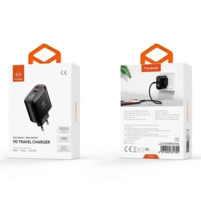 ⁦شاحن سريع 20W ماكدودو بشاشة رقمية Mcdodo CH-7170,مخرج ثنائى (Type-C+USB)⁩ - الصورة ⁦4⁩