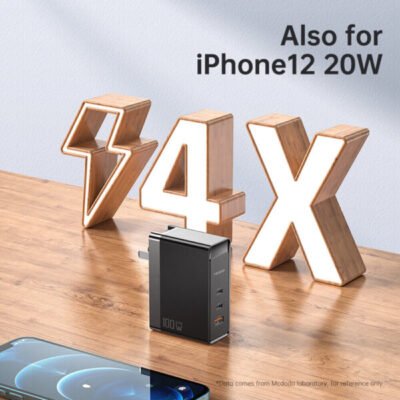 Mcdodo CH-810, GaN 100W 3 Ports Fast Charger , 2Type-C+USB, Black - Image 3