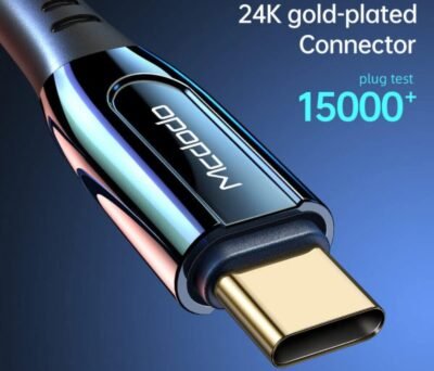 ca-812-100w-zinc-alloy-gold-plated-pd-type-c-to-type-c-cable-6 (1) Mcdodo CA-812-2m, 100W Super Charge, Type-C To Type-C, Data Cable, Fast Charge, 5A, 2meter - Image 2