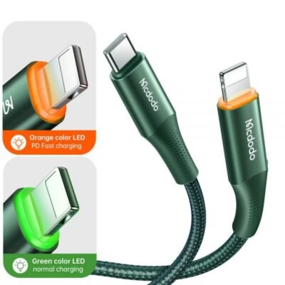 Mcdodo CA-996, 20W Type-C to lightning PD, Data Cable, Indicator light, Fast charger(Black) - Image 2