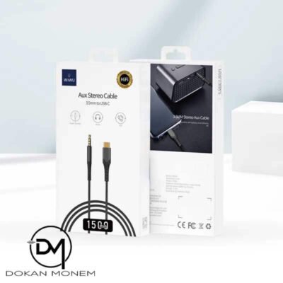 ⁦كابل صوت WiWU YP-03 لتحويل من 3.5 صوت ستيريوالى USB-C ستيريو ، طول 150 سم⁩ - الصورة ⁦3⁩