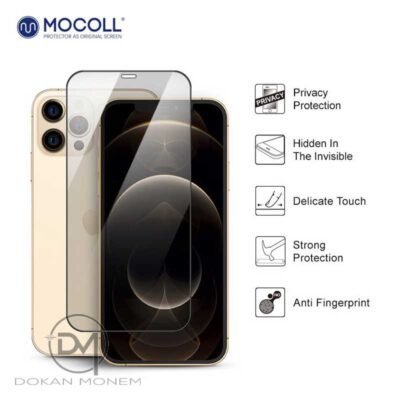 Mocoll, 2.5D Privacy Tempered Glass Screen Protector for iPhone 12 Pro Max - Image 3