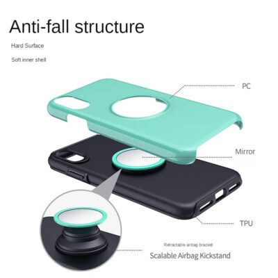 X-Fitted Mobile Phone Case with Wrist Strap Mirror for iPhone 11 series (1) X-Fitted Mobile Phone Case with Wrist Strap Mirror for iPhone 11 PRO MAX (Pink-Grey-Lilac-Aqua Blue) - Image 3