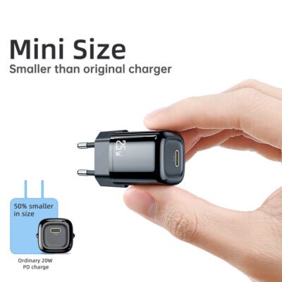 Mcdodo CH-829 20W Mini PD fast Charger , Output USB type C Black - Image 3