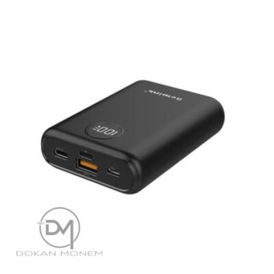 dokanmonem-Miller-Power-Bank-10000-mAh-with-Digital-Battery-Indicator-White-(6) باور بانك ميلر 10000 mAh مع مؤشر بطارية رقمي 4 مخارج Lightning-Mico-USB & USB-C شحن سريع لون اسود مع كابل اضافي - الصورة 2