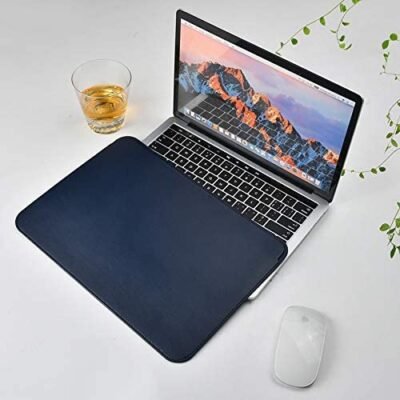 ⁦WIWU ويوو حافظة جلد ماك بوك برو رفيع مقاس 13.3 inch - لون ازرق⁩ - الصورة ⁦2⁩