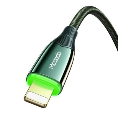 dokanmonem-mcdodoca-806-gold-plated-connectors-auto-power-off-lightning-cable (1) Mcdodo CA-806 Gold Plated Connectors Auto Power Off Lightning to USB Cable 1.2m - Green - Image 1