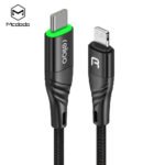 RELIQO Auto Power Off Led PD Fast Charging MFI Certified Type-C to Lightning Data cable 1.2M(Black)