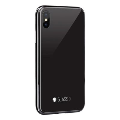 SwitchEasy GLASS X Protective Case for iPhone X & iPhone XS (Black with Metallic Black border) - Image 4