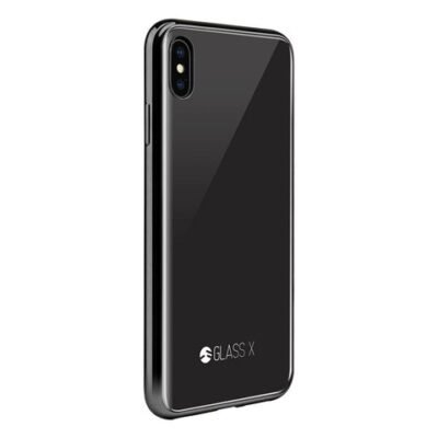 SwitchEasy GLASS X Protective Case for iPhone X & iPhone XS (Black with Metallic Black border) - Image 2