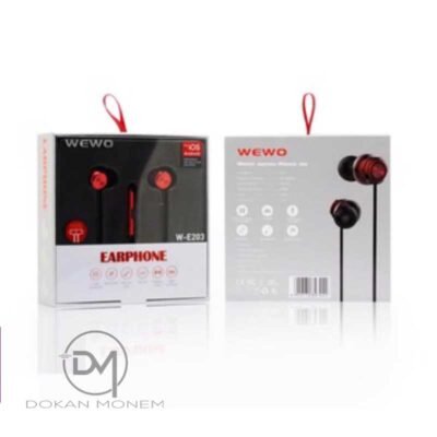 WEWO W-E203 Earphone 3.5 Audio Connection for IOS and Android - Golden and Black wire - Image 4