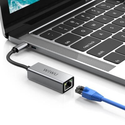 ⁦محول هاب WiWU جسم الامنيوم لتحويل بين USB-C و RJ45 Lan يعمل مع النوت بوك واللاب توب والماك بوك Macbook⁩ - الصورة ⁦2⁩