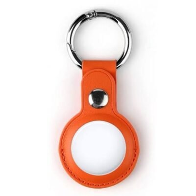 ⁦حامل ميدالية جلد للاير تاج AIRTAG الوان اسود - كحلى - برتقالى - بنى⁩ - الصورة ⁦6⁩