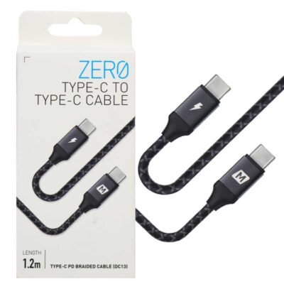 MOMAX Zero USB Type-C to Type-C Cable 1.2M (Braided-Black) - Image 2